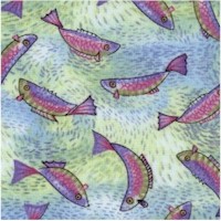 Joyful Days - Tossed Fish by Julia Cairns - SALE! (MINIMUM PURCHASE 1 YARD)