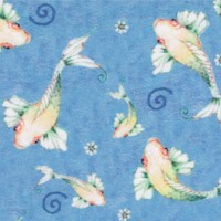 Fancy Flamingos - Tranquil Swimming Koi - SALE! (MINIMUM PURCHASE 1 YARD)