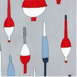 Fishline - Fishing Bobbers and Floats on Gray by Kristen Berger
