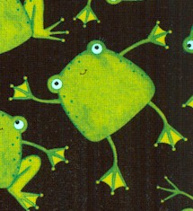 Tossed Whimsical Frogs on Black
