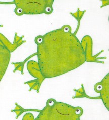 Tossed Whimsical Frogs on White