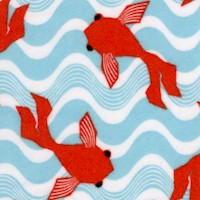 Comfy Flannel - Swimming Goldfish (Arial View) on FLANNEL
