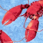 Fresh Catch - Tossed Lobsters on Blue