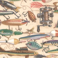 Vintage Sports - Fishing Lures - SALE! (ONE YARD MINIMUM PURCHASE)