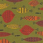 Mid-Century Modern Fish by Kathy Hall - SALE! (MINIMUM PURCHASE 1 YARD)