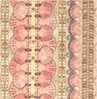 Shell Grotto - Exquisite Vertical Seashell Stripe