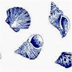 Tossed Seashells in Blue and Ivory- LTD. YARDAGE AVAILABLE (.75 YARD; MUST BE PURCHASED IN FULL)