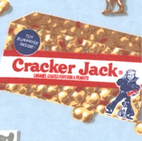 Tossed Cracker Jack on Blue FLANNEL by Nick & Nora - SORRY, SOLD OUT
