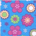 Lucky Ladybugs - Allover Flower Burst on Blue FLANNEL