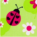 Ladybugs on Green FLANNEL