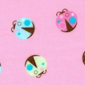 Ladybug Toss - Pastel Ladybugs on Pink FLANNEL