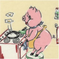 Piggies in the Kitchen on FLANNEL by Nick and Nora