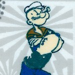 Popeye the Sailor Man on FLANNEL - 42 - 43 inches wide