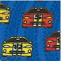 Racecars - Colorful Cars on Blue Racetrack FLANNEL