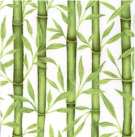 Bamboo Pandamonium - Bamboo Stalks on Ivory by Barbara Leonard