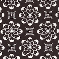 Pimatex Basics - Black and White Floral Geometric - SALE! (MINIMUM PURCHASE 1 YARD)