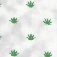 Blend - Small Scale Cannabis Leaves on Mottled White by Whistler Studios