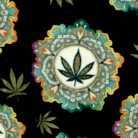 Happy Harvest - Tossed Cannabis Medallions by Dan Morris