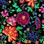 Embroidered Elegance - Single Border Print by Greta Lynn