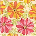 Fandingo - Retro Floral on Yellow - SALE! (MINIMUM PURCHASE 1 YARD)