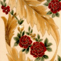 Elegant Gilded Floral Vertical Stripe on Cream