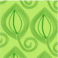 Petal Punch - Retro Leaves on Lime Green