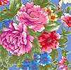 Garden Path - Gorgeous Tossed Floral on Periwinkle by Carol Doak - SALE! (ONE YARD MINIMUM) LTD. YAR