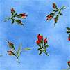 Say it With Roses Tossed Rosebuds on Blue - A Quest for a Cure Fabric