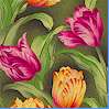 Kimiko’s Chinoiserie -  Gorgeous Tulips by Kimiko Akeda - LTD. YARDAGE AVAILABLE