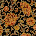 Taj Mahal Style - Gilded Indian Floral on Black