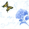 Hydrangeas - Tossed Blossoms and Butterflies- SALE! (MINIMUM PURCHASE 1 YARD)