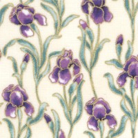 Peacock Garden - Majestic Gilded Irises on Ivory