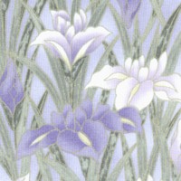 Mandarin Dynasty Style - Elegant Gilded Irises on Lavender