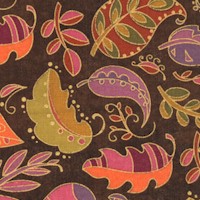 Sasha - Elegant Gilded Leaves on Brown by Robin Pickens - SALE! (MINIMUM PURCHASE 1 YARD)