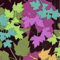 Maple Leaves in Plum by Carla Miller - SALE! (MINIMUM PURCHASE 1 YARD)
