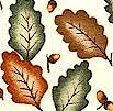 Acorns and Leaves on Cream - SALE (MINIMUM ONE YARD PURCHASE)