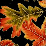 Falls Tapestry - Gilded Spiced Leaves on Black