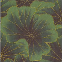 Gilded Lotus Leaves in Emerald Green