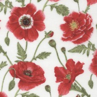 Poppy Pefection - Tossed Poppies on Ivory by Jane Shasky of Janes Garden