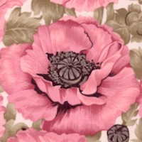 Quiet Place - Soft Pink Poppies on Cream