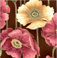 Spring Hill Metallic - Elegant Gilded Poppies on Brown