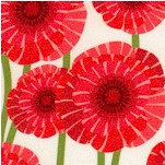 Poppy Love - Bright Poppies on Cream