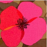 Meadow Dance - Poppies on Chocolate Brown by Susan Rooney