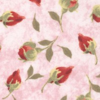 Rainbow Garden - Tossed Rosebuds on Pink