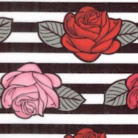 Stripes & Roses - SALE! (MINIMUM PURCHASE 1 YARD)