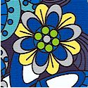 Spirogyro Packed Floral in Blue - LTD. YARDAGE AVAILABLE