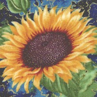 Here Comes the Sun - Gilded Sunflower Clusters - LTD. YARDAGE AVAILABLE (.72 YARD; MUST BE PURCHASED