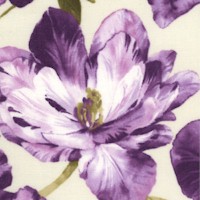 Splendor - Tossed Purple Tulips on Ivory