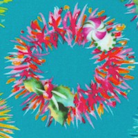 Wishwell Glow - Colorful Candy Wreaths on Blue (Digital)