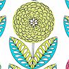 Zinnia Path on Ivory - SALE! (MINIMUM PURCHASE 1 YARD)